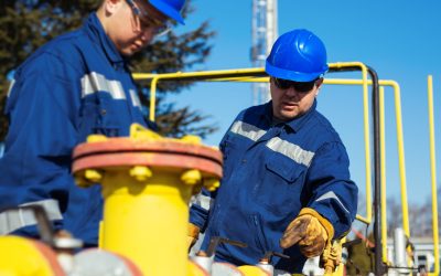 Male worker inspection visual pipeline oil and gas